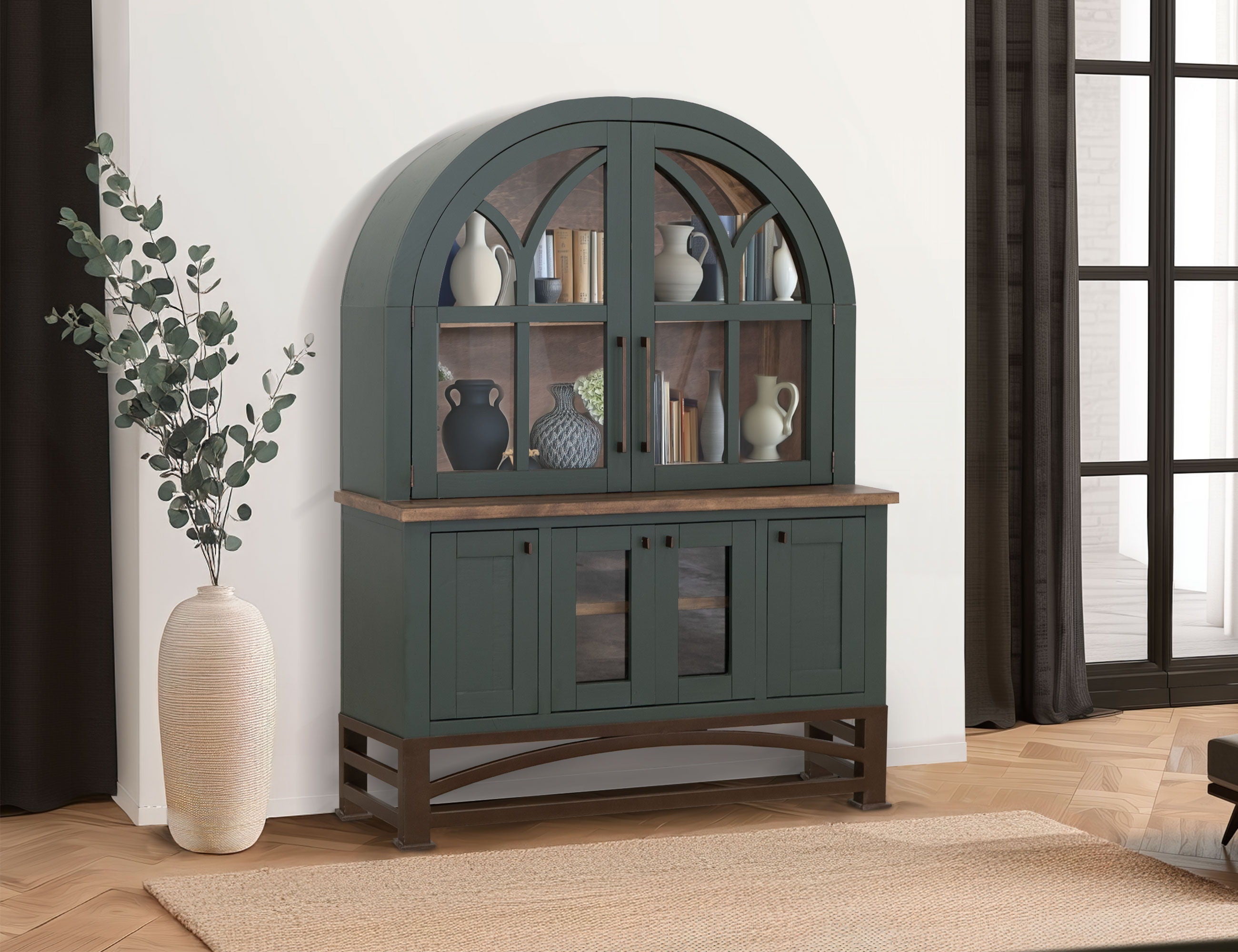 Obsidian 6-Door Hutch Cabinet