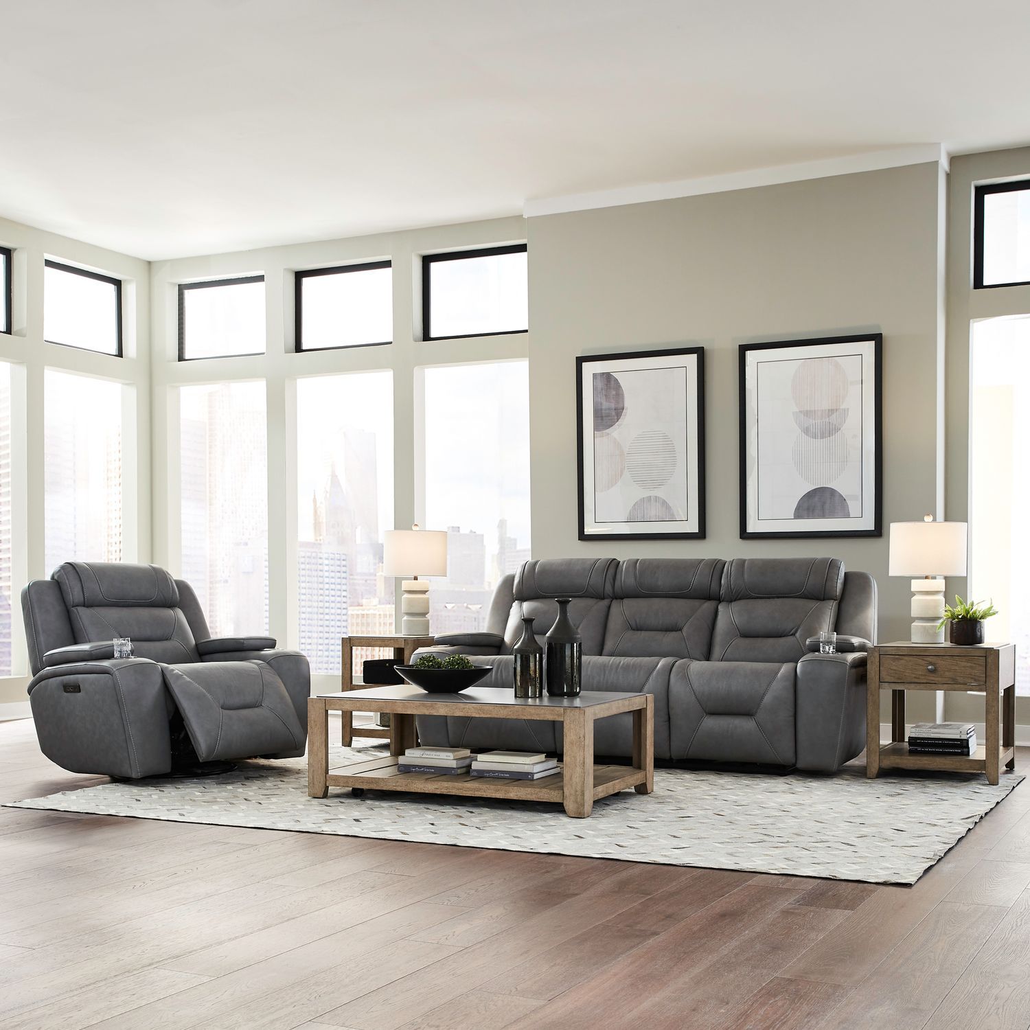 Chapman Sofa Set – Transitional Gray