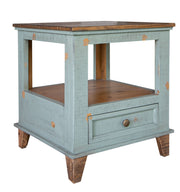 Toscana End Table Solid Pine Wood 1 Drawer