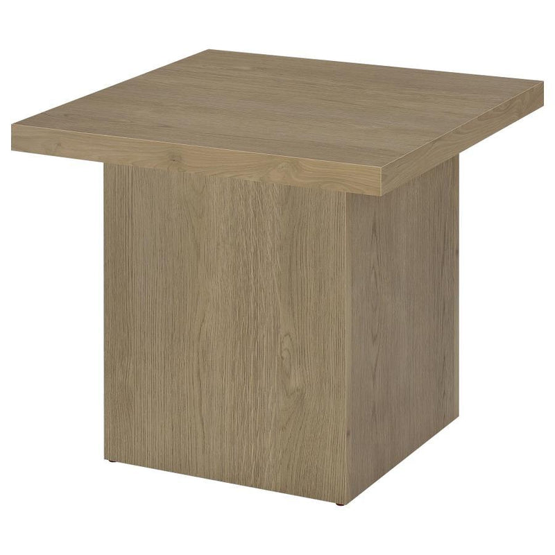 Rustic Mango Wood Square Table with Sturdy Block Base