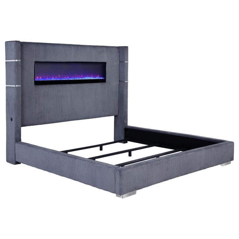 Tisdall Queen Upholstered Fireplace Bed