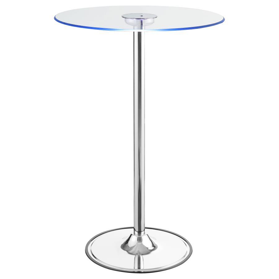 Thea Round Glass Top LED Bistro Bar Table