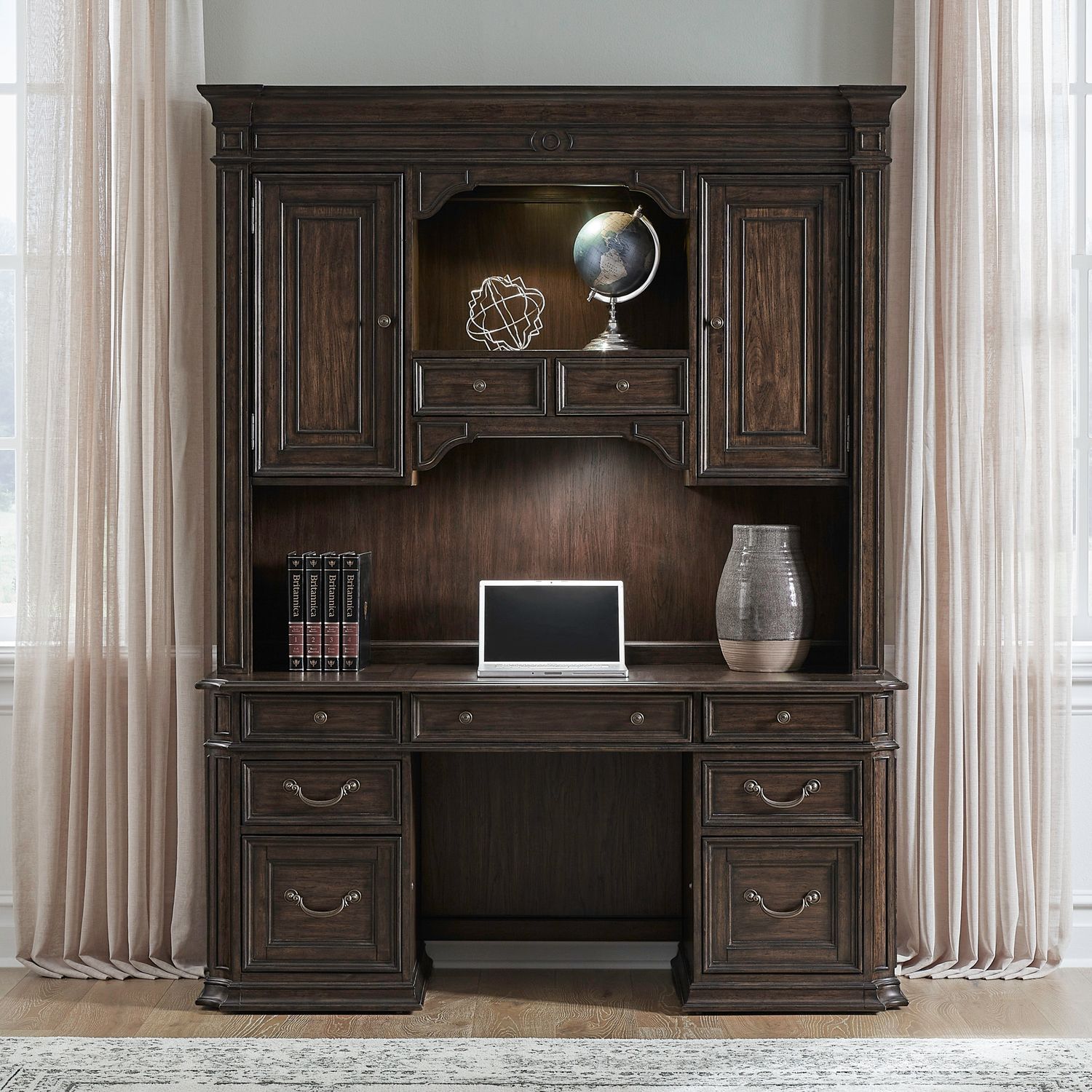 Provence Park Jr Executive Credenza & Hutch