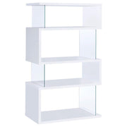 Emelle 4-Shelf Glass Panel Bookshelf