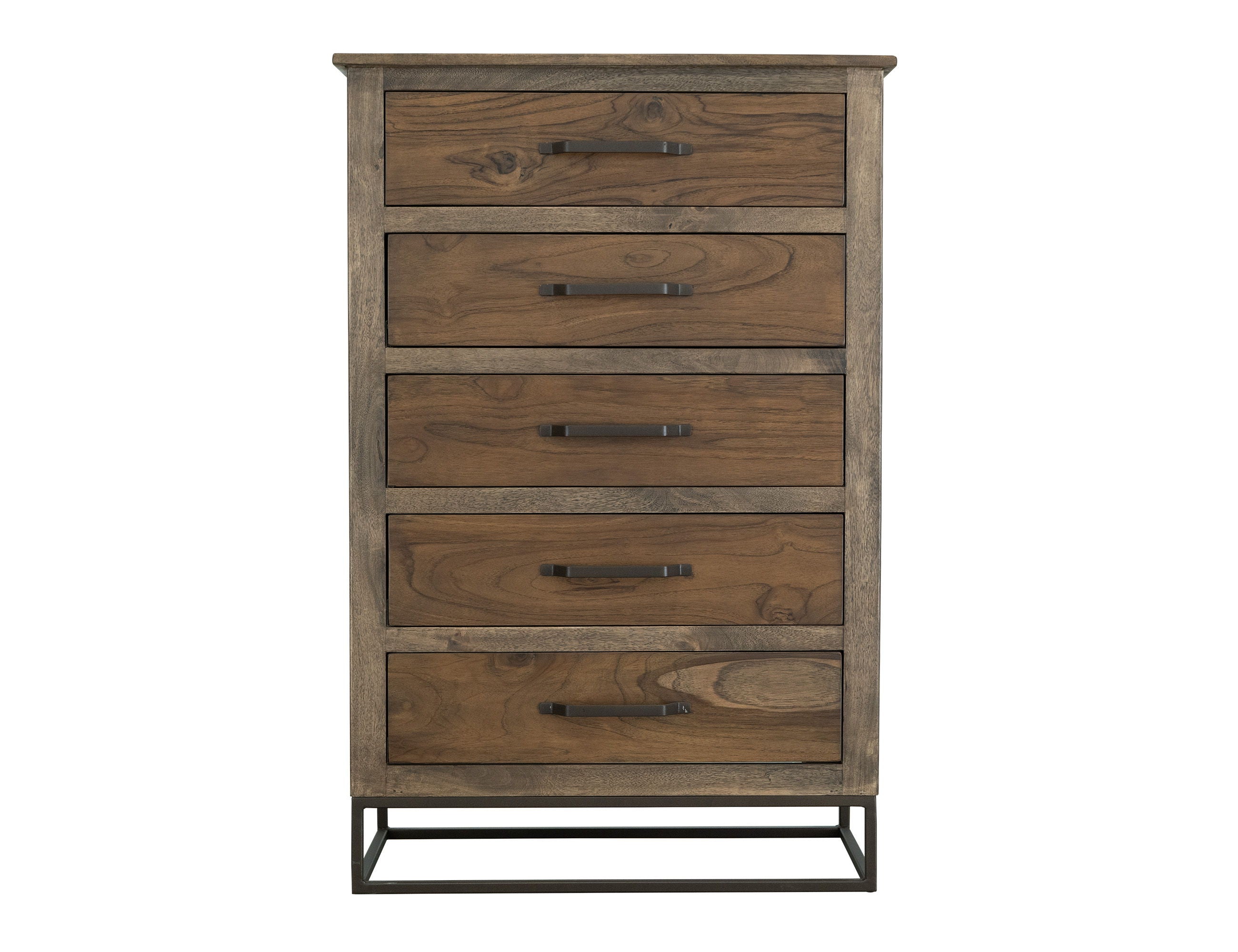 Natural Teca - Chest in Brown with 5 Drawers