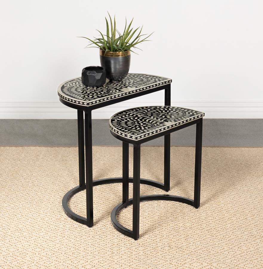 Zakiya 2 Piece Demilune Nesting Table Set