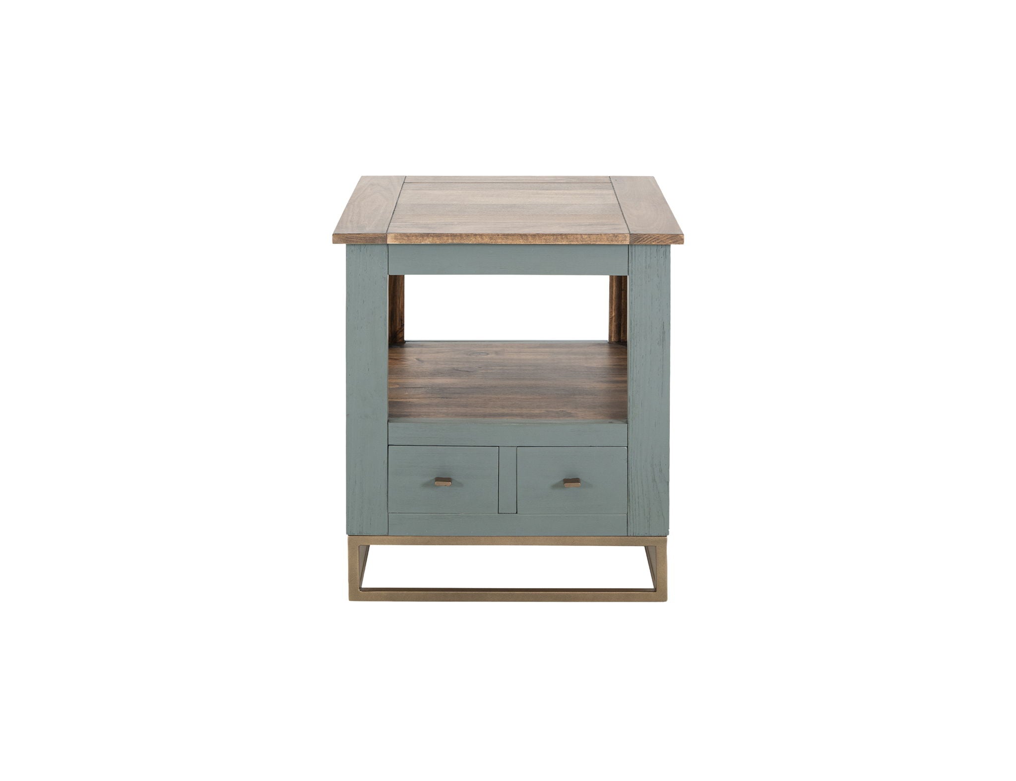 Timber Chairside Table in Forest Green