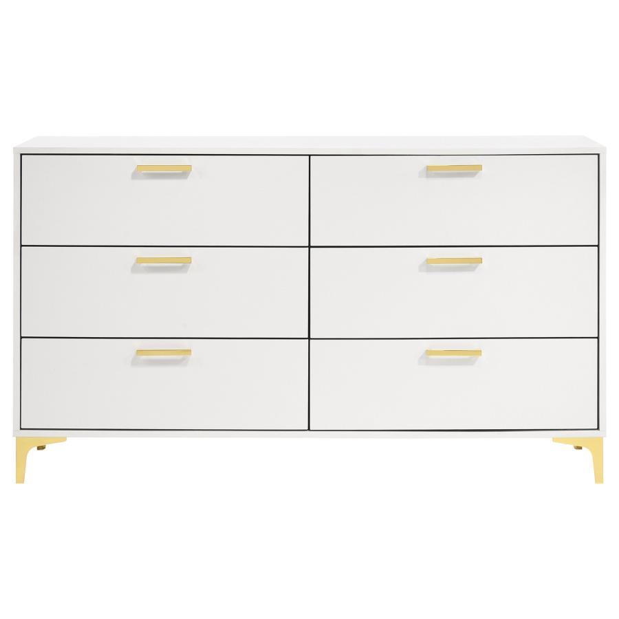 Kendall 6-Drawer White Dresser