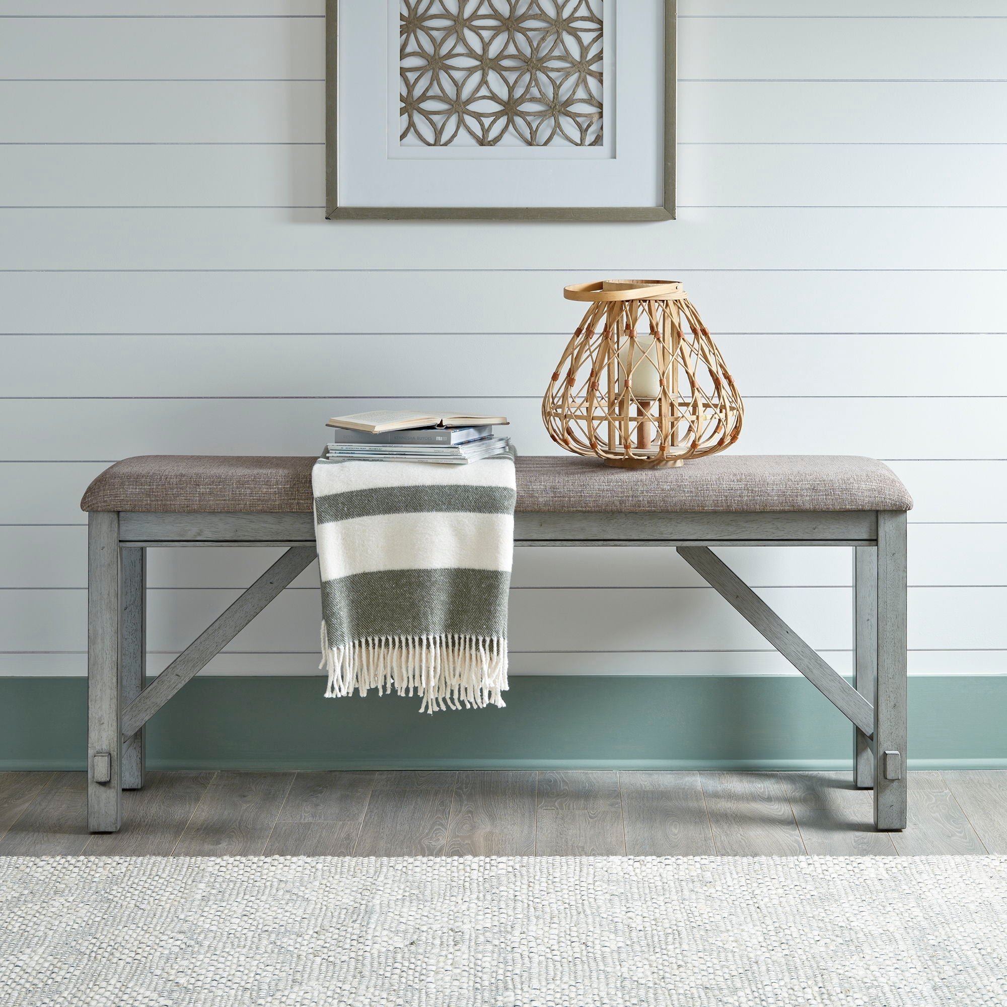 Newport Counter Height Dining Bench in Gray