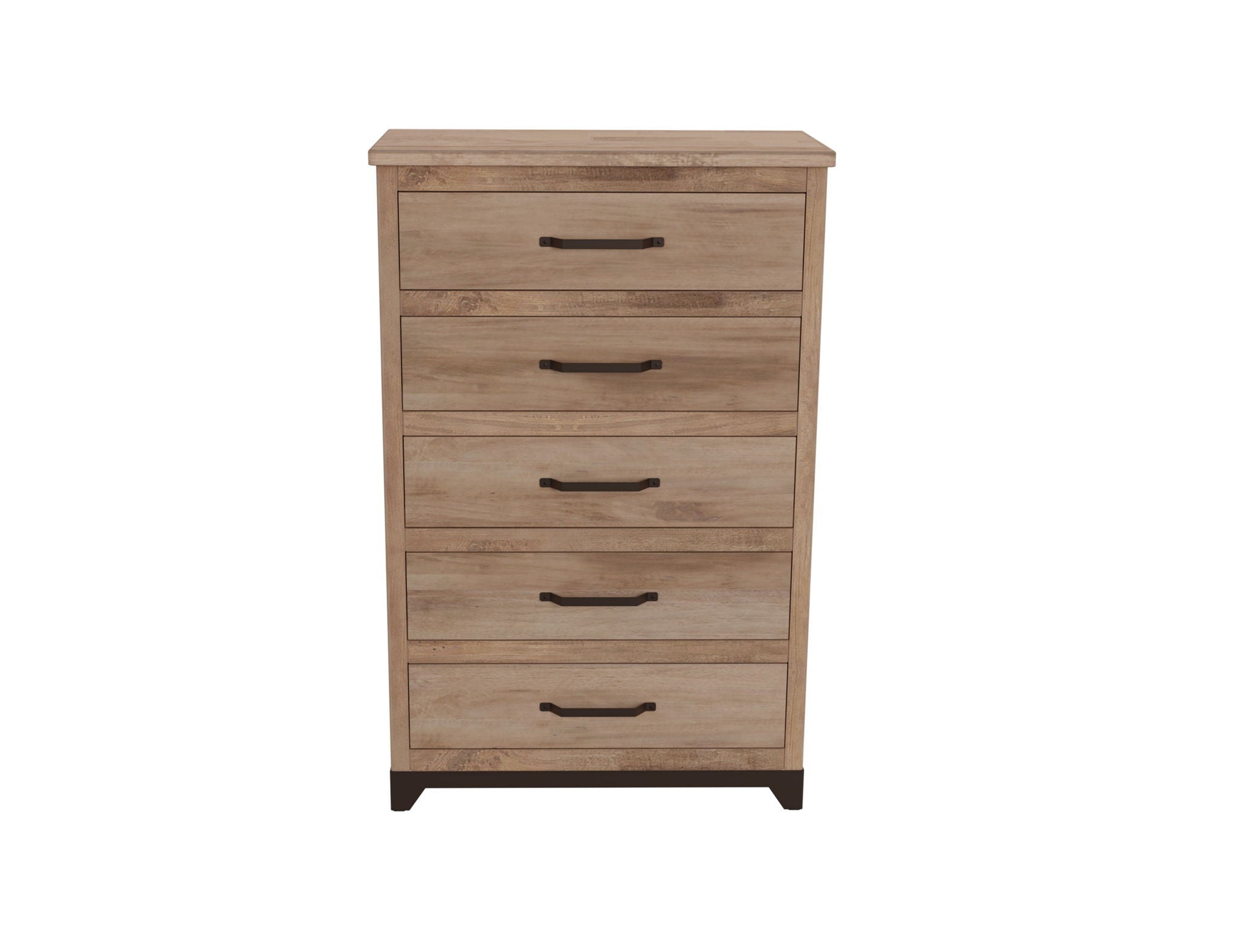 Natural Parota - 5 Drawer Chest - Brown Cappuccino