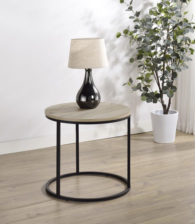 Lainey Round Faux Marble Side End Table