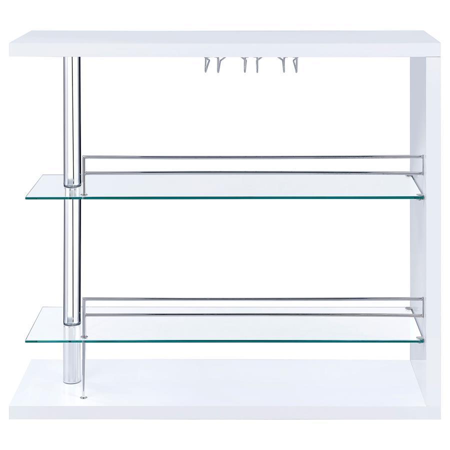 Prescott Rectangular 2-Shelf Home Bar Unit with Glass