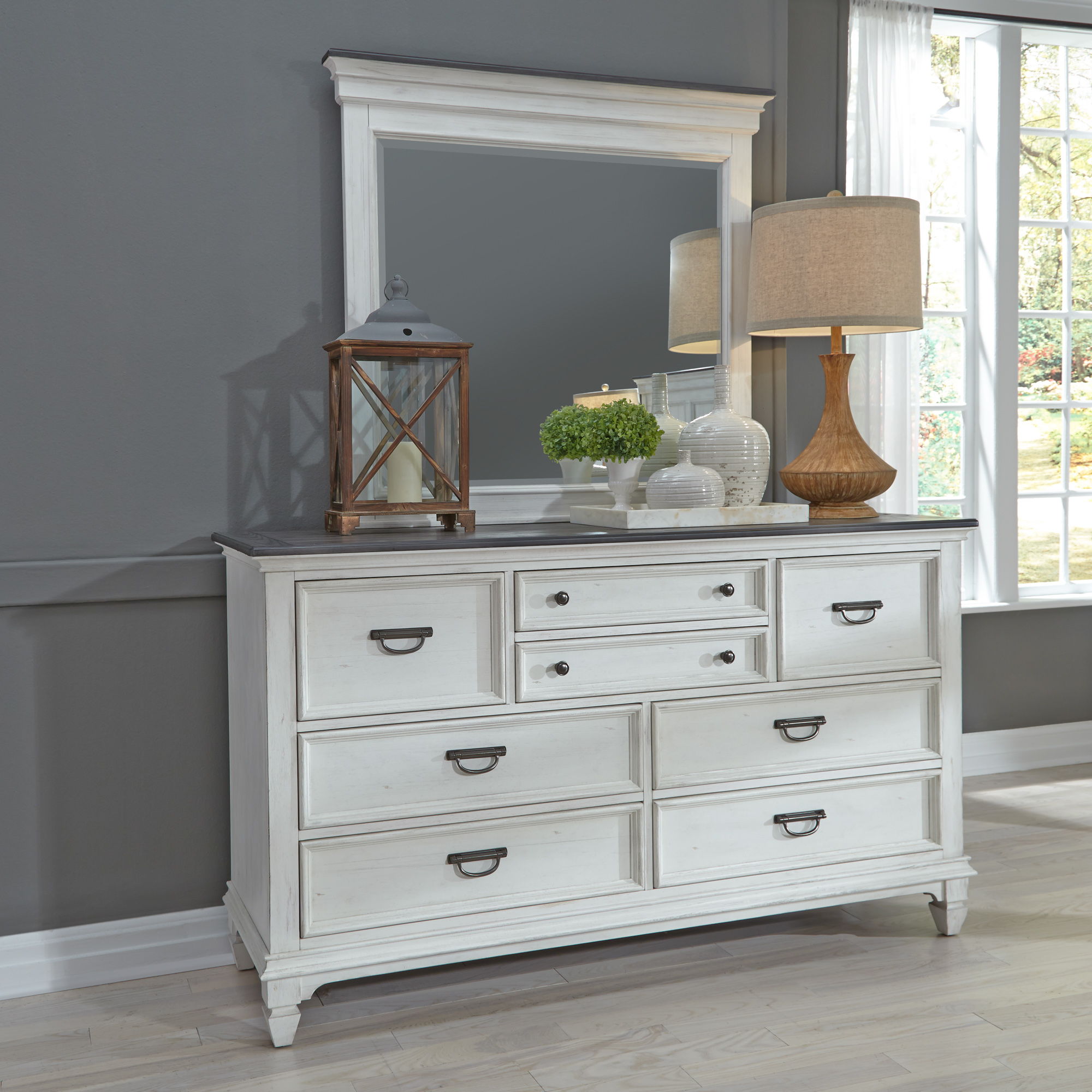 Elegant Allyson Park Dresser & Mirror Set