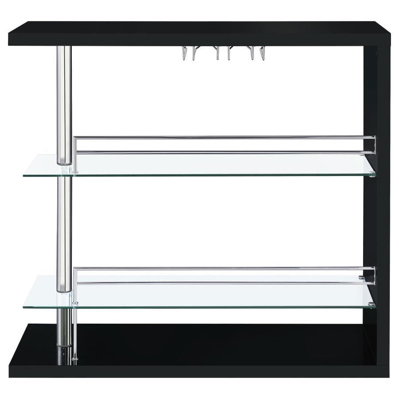 Prescott Rectangular 2-Shelf Home Bar Unit with Glass