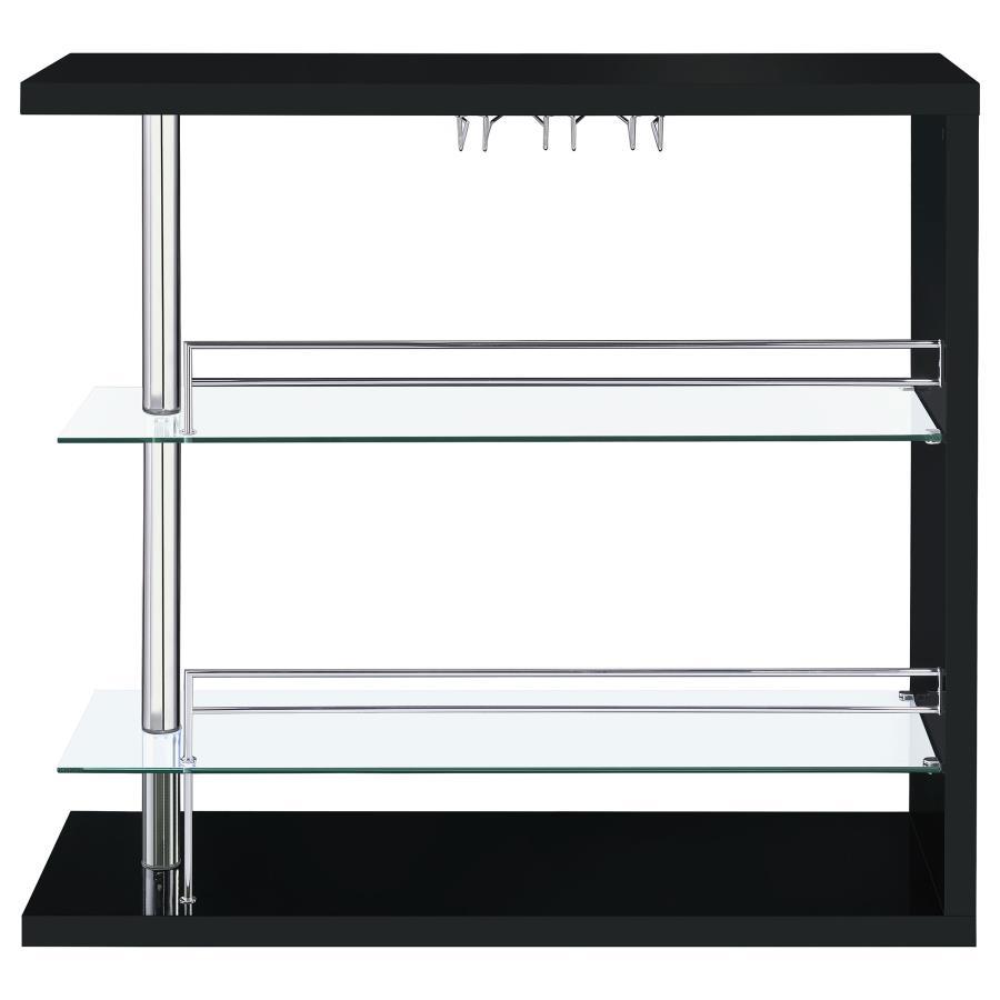 Prescott Rectangular 2-Shelf Home Bar Unit with Glass
