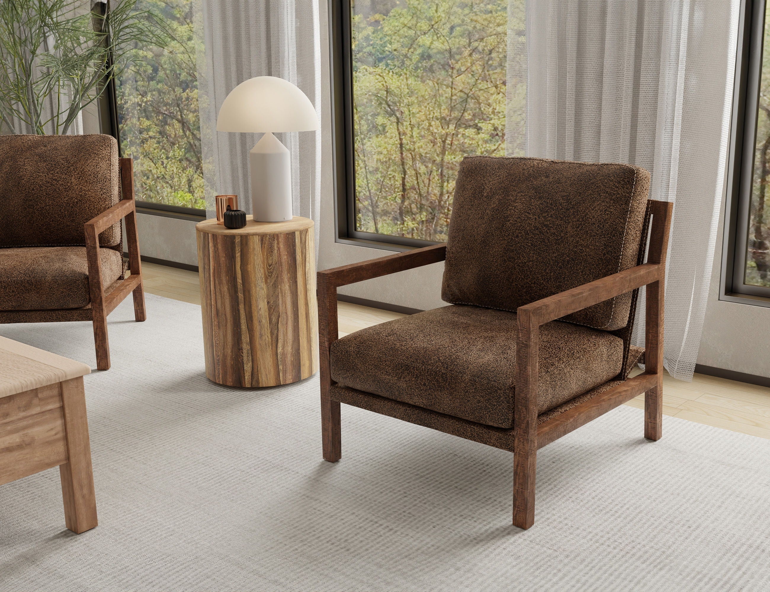 Milan Armchair – Elegant Solid Wood Frame