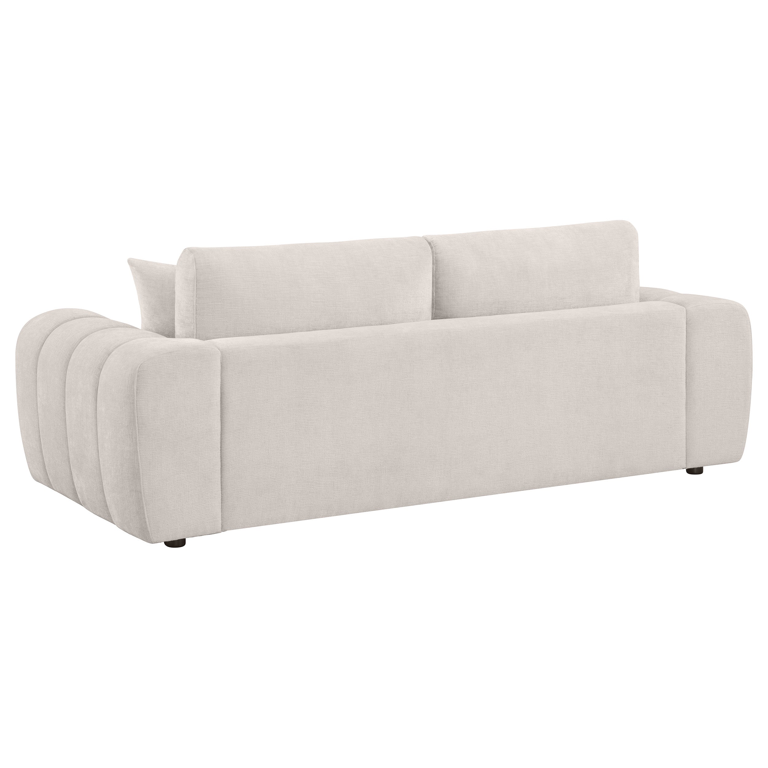 Burnett Contemporary 3-Piece Ivory Chenille Sofa, Loveseat and Chair Set