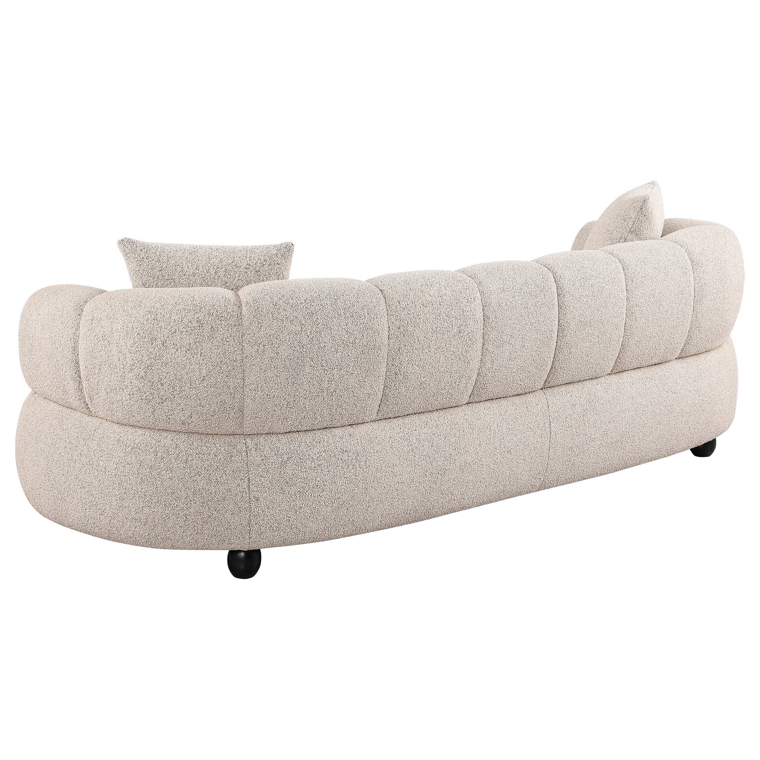 Whitney Contemporary Channel Tufted Woven Fabric Sofa Set Pebble