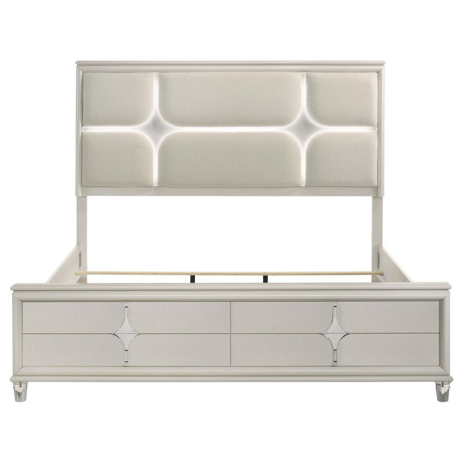 Olivia Queen Panel Bed with LED Headboard