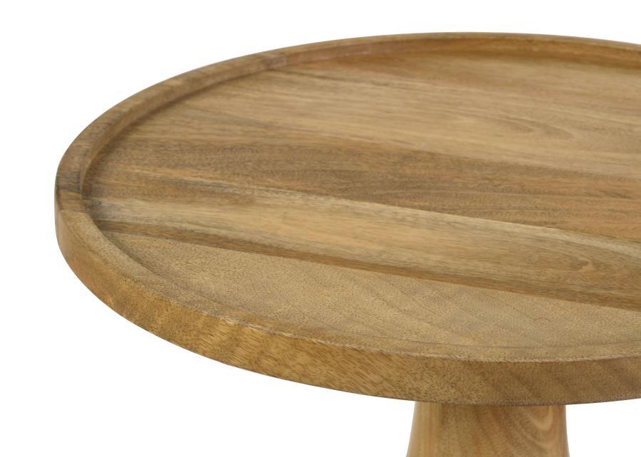 Ixia Round Solid Mango Wood Accent Side Table