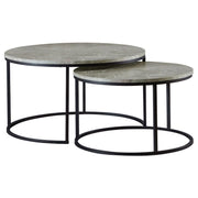 Lainey 2 Piece Round Faux Marble Nesting Coffee Table