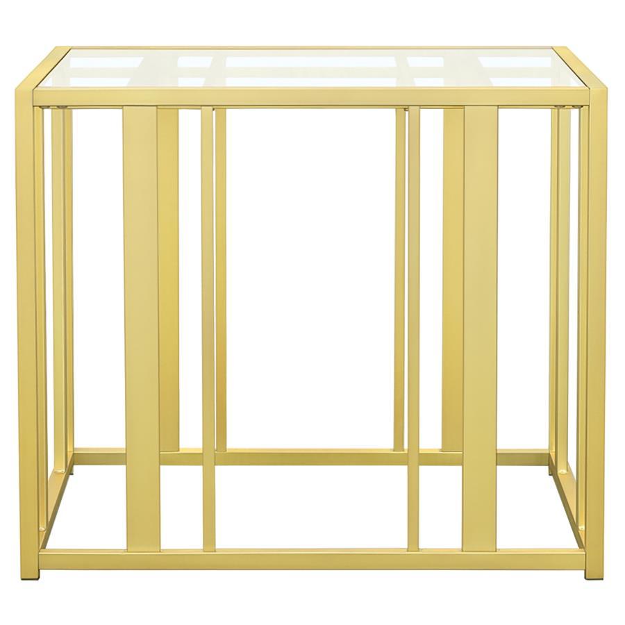 Adri Rectangular Glass Top Side End Table