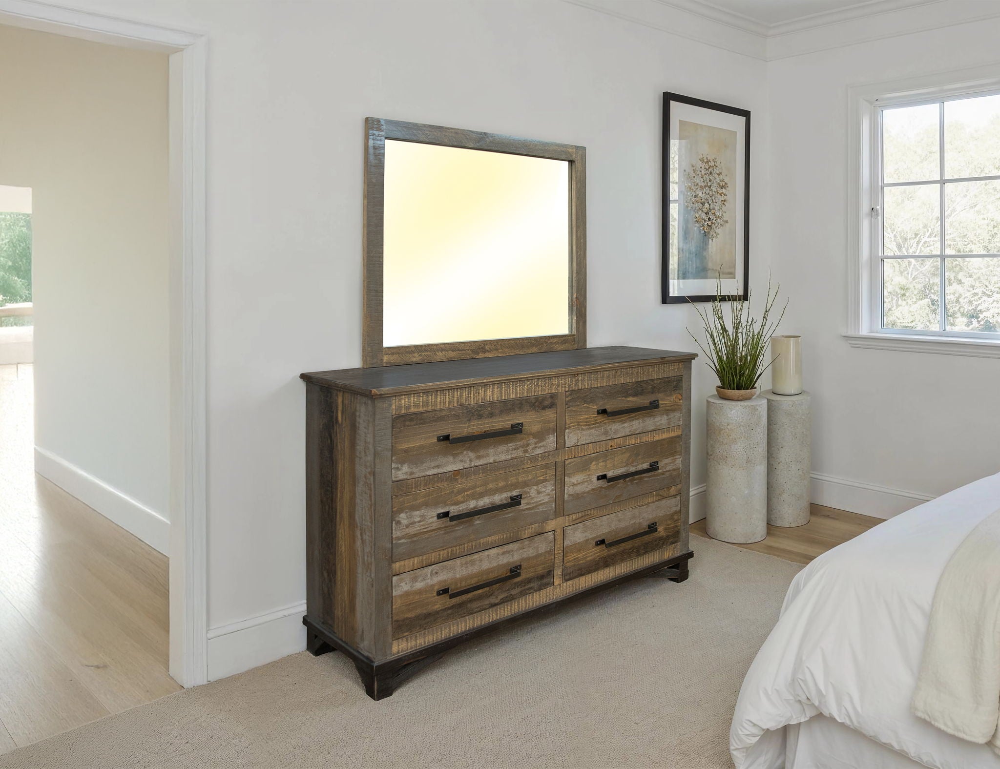 Loft - 6 Drawer Dresser - Two Tone Gray / Brown