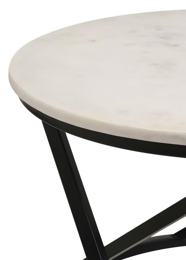 Miguel - Round White Marble Top Coffee Table