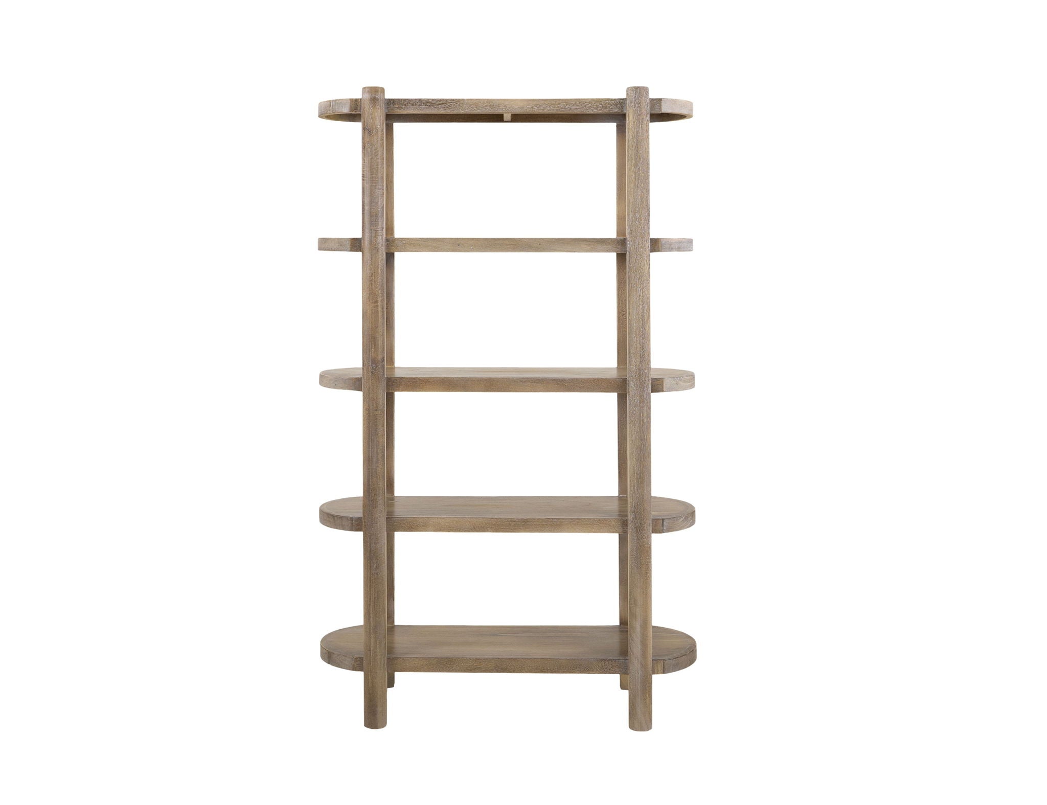 Balam 4-Shelf Bookcase in Ivory White