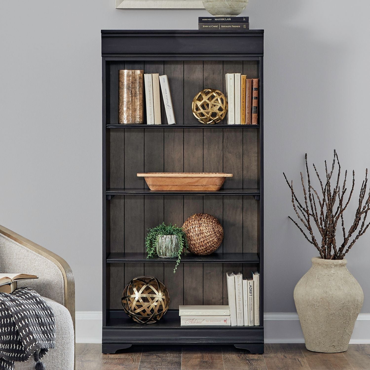 Meritage Traditional RTA Bookcase in Black