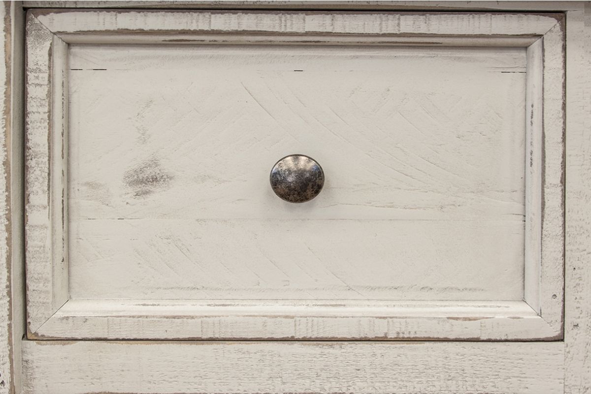 Stone Dresser with 6 Drawers in Antiqued Ivory
