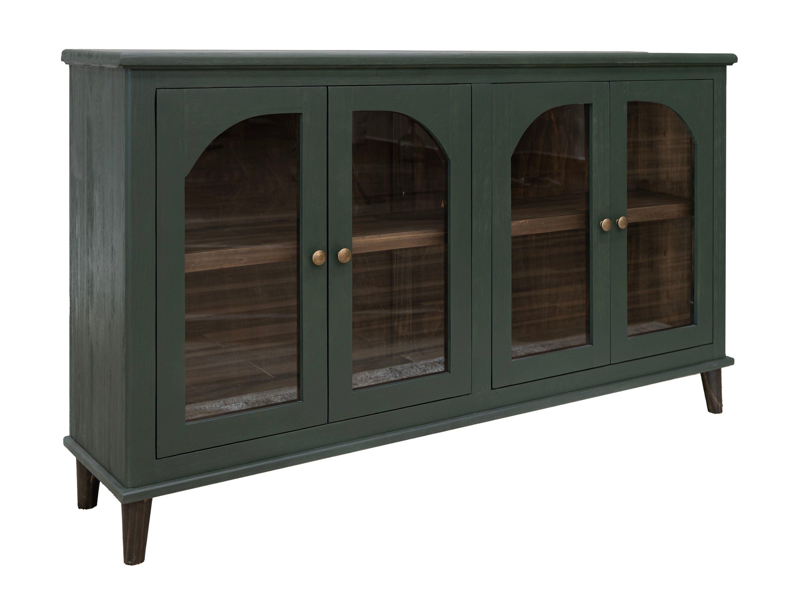Genova Console 4 Glass Doors Lightly Distressed Pine