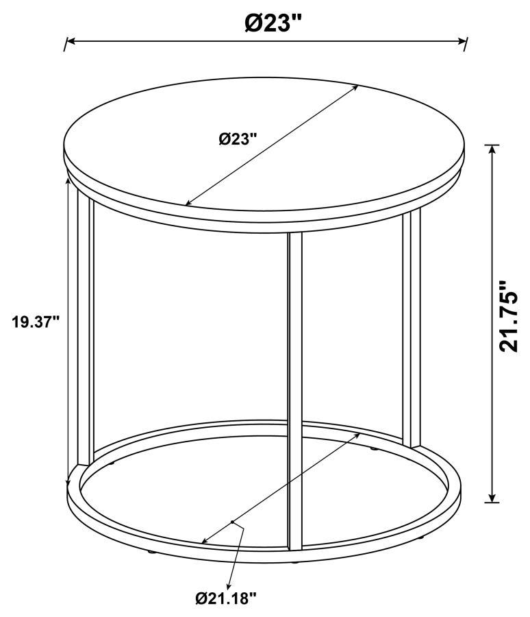 Lainey Round Faux Marble Side End Table
