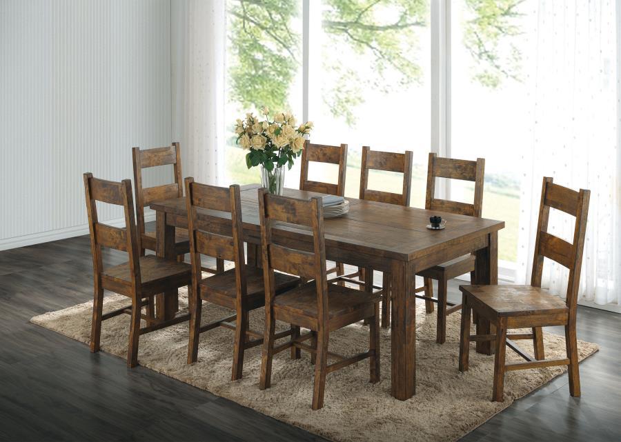 Golden Brown 5, 7, or 9 Piece Dining Room Set