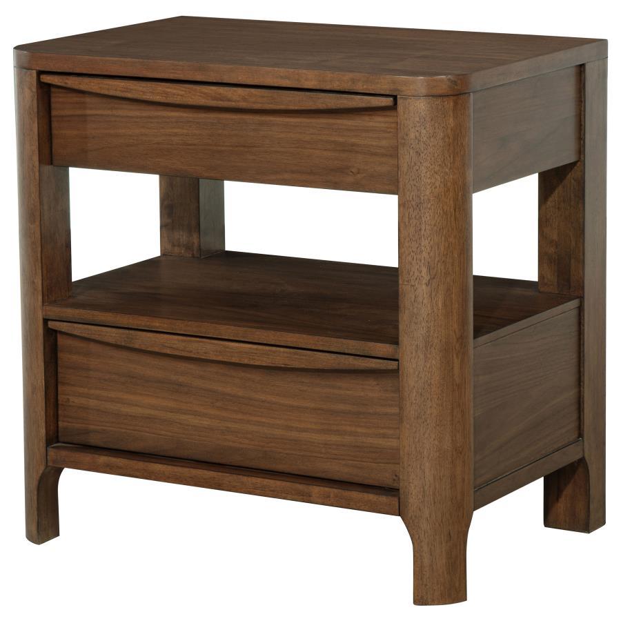 Maderia 2-Drawer Nightstand in Walnut