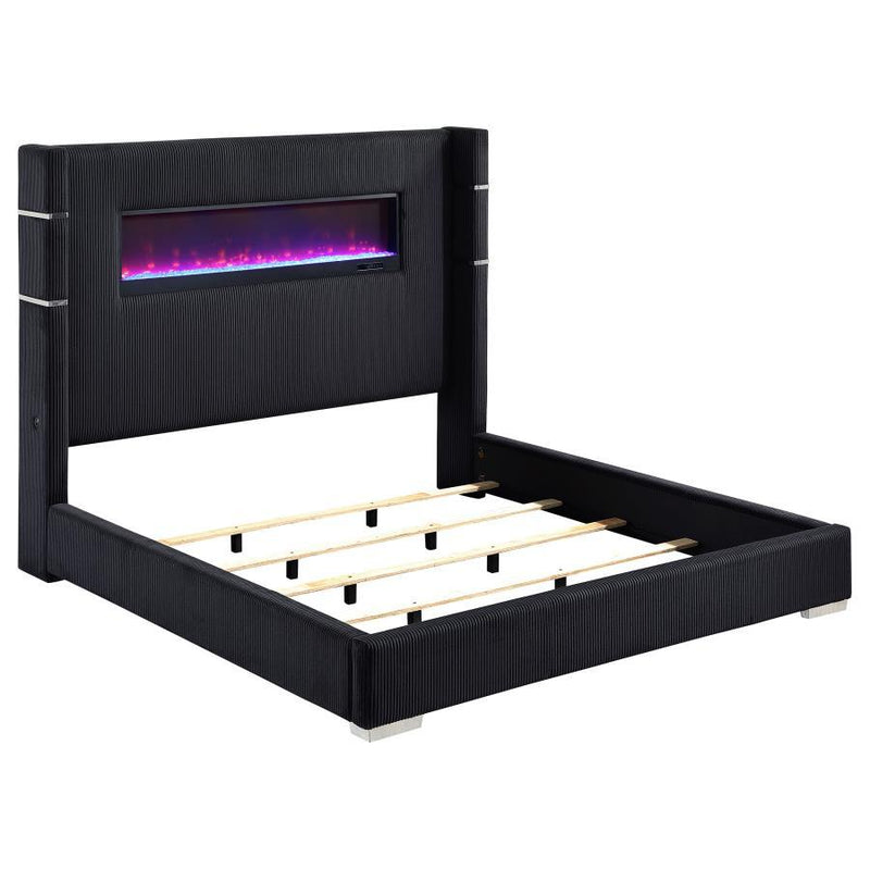 Tisdall Queen Upholstered Fireplace Bed