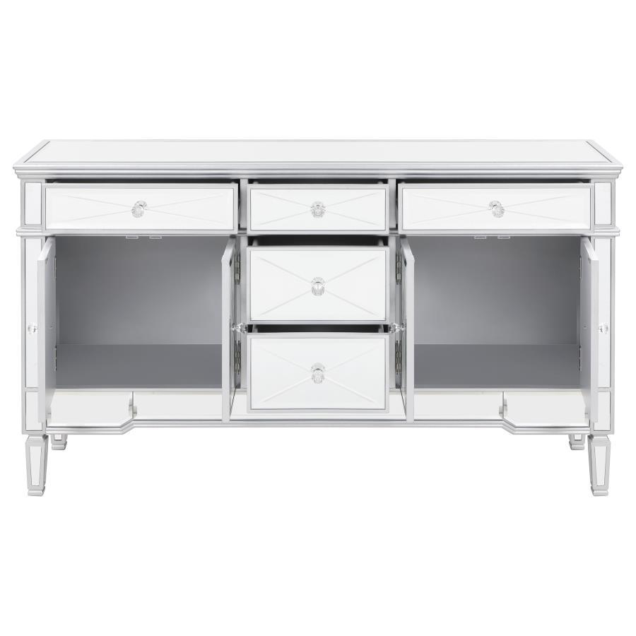 Duchess 5-Drawer Mirrored Storage Accent Cabinet