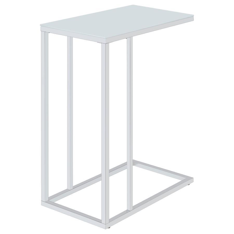 Stella Glass Top C-Shaped Sofa Side Table
