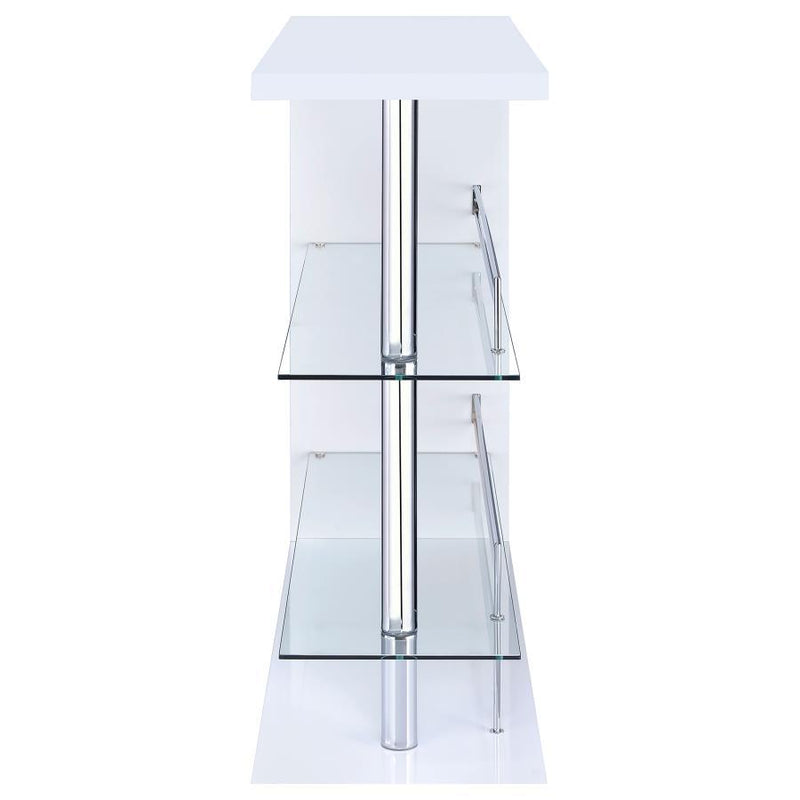 Prescott Rectangular 2-Shelf Home Bar Unit with Glass