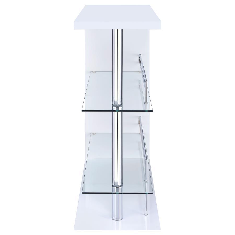 Prescott Rectangular 2-Shelf Home Bar Unit with Glass