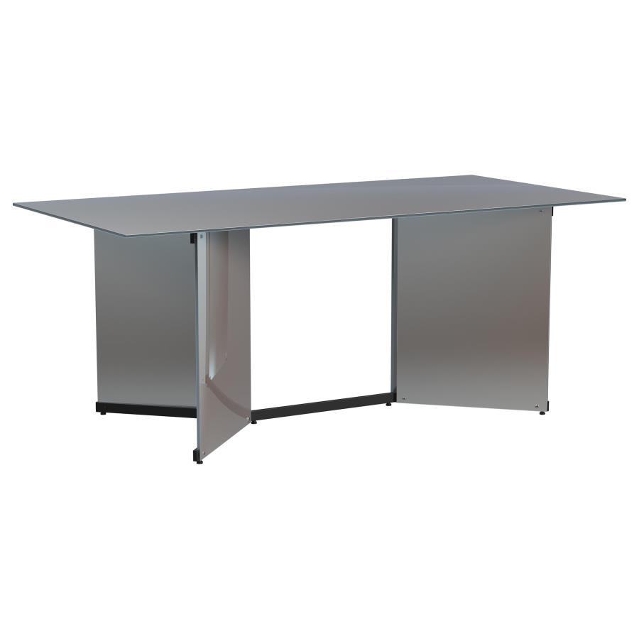 Emery - Rectangular Mirrored Dining Table in Silver
