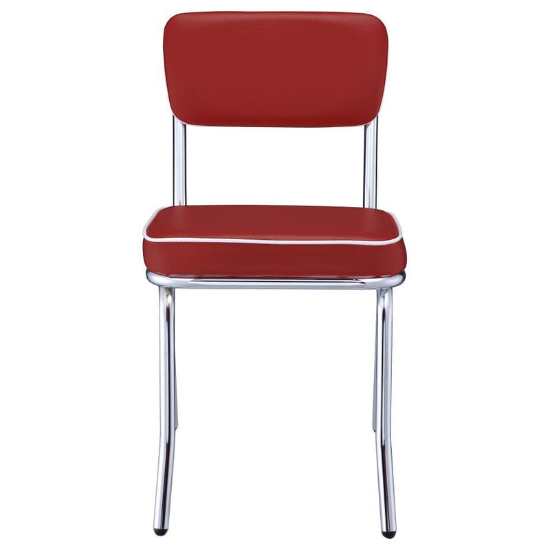 Retro Upholstered Dining Side Chairs (Set of 2)
