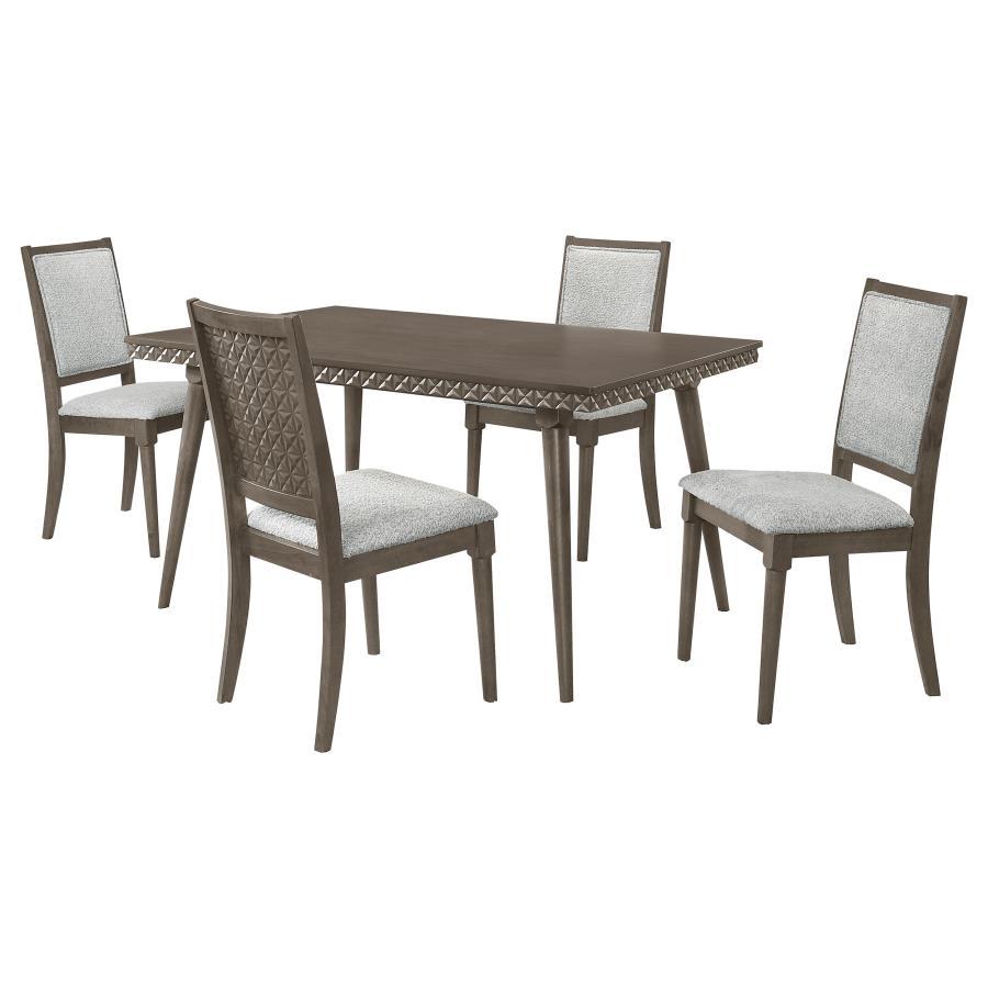 Onslow 5-Piece Dark Brown Rectangular Dining Set