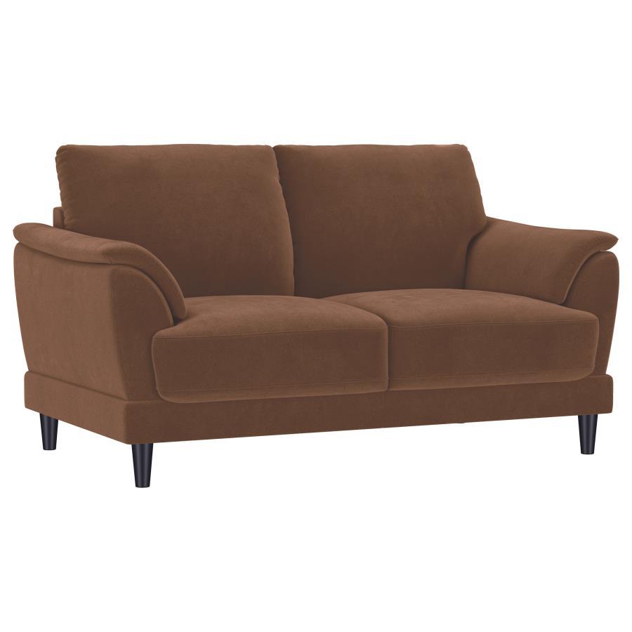 Selma Velvet Upholstered Crescent Arm Loveseat