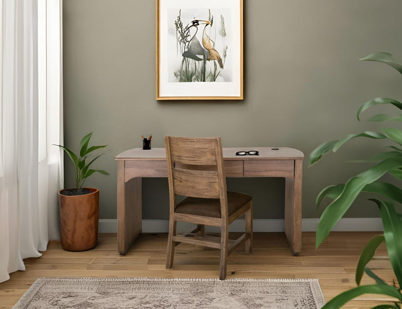 ezquite Desk – Handcrafted Mango Wood 3-Drawer Workspace
