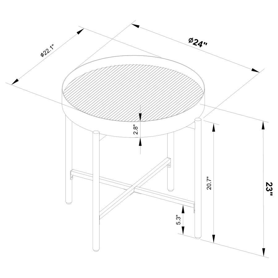 Ozella Round End Side Table With Recessed Top