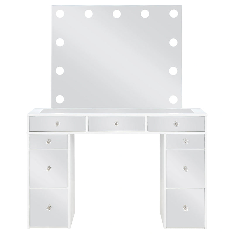 Regina Makeup Vanity Table with LED Mirror and Stool Set