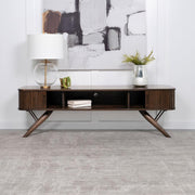 Valna Wood TV Stand with Sliding Doors