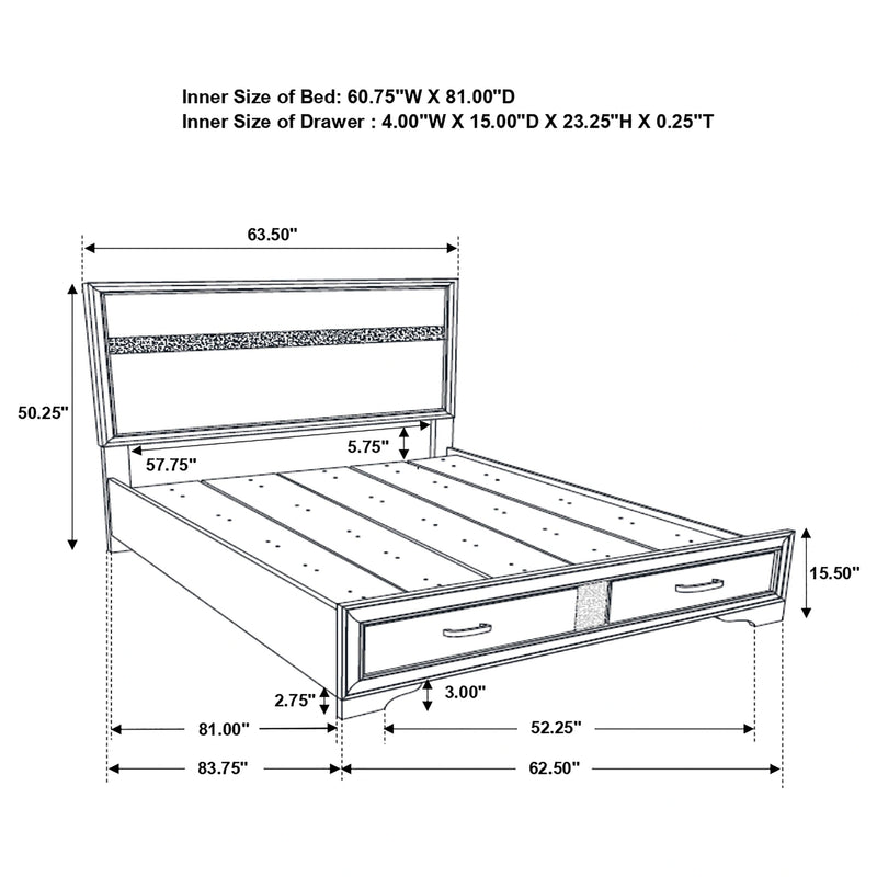 Miranda Panel Platform Storage Bed