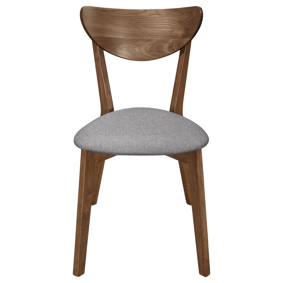 Dining Side Chairs with Gray Upholstered Seat